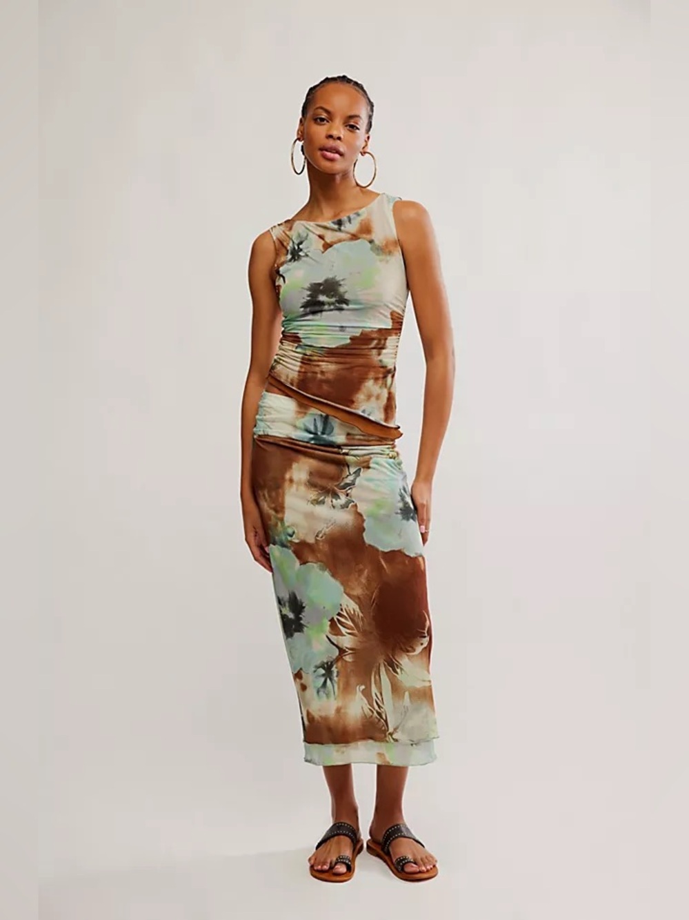 Free People Sunset Mesh Midi Skirt
